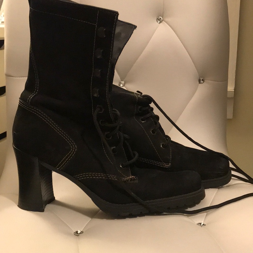 Black lace up boots